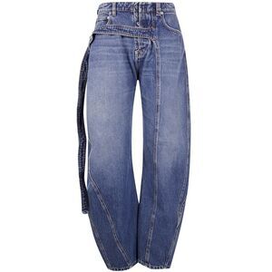Jean Paul Gaultier Women Low Waisted Jean With Strap Detail On The Front